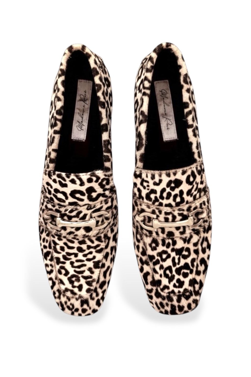 MOCASINES DE PELO ESTAMPADO LEOPARDO BLANCO