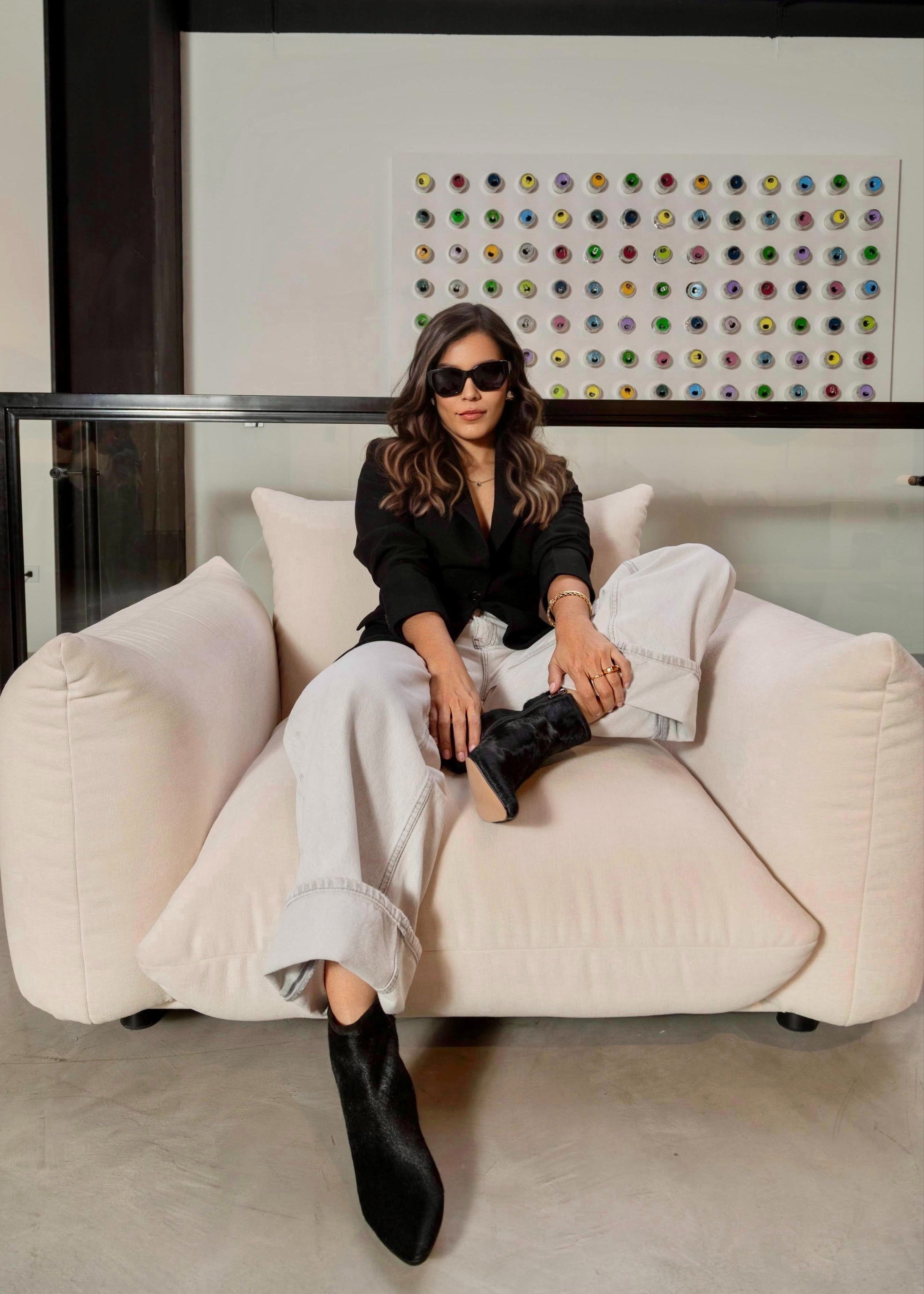 BOTINES DE PELO NEGRO