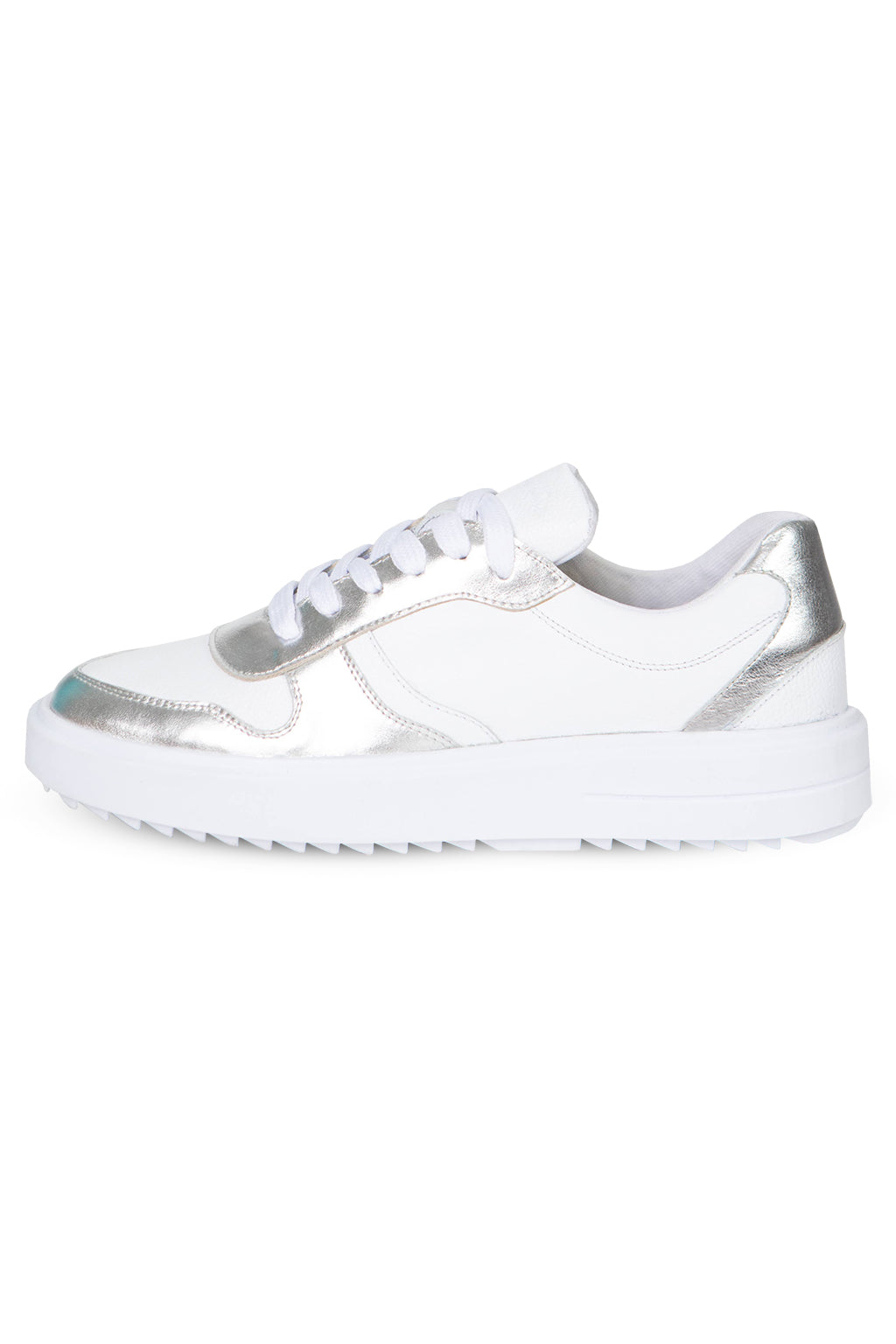 SNEAKERS DE PIEL COLOR BLANCO/PLATA